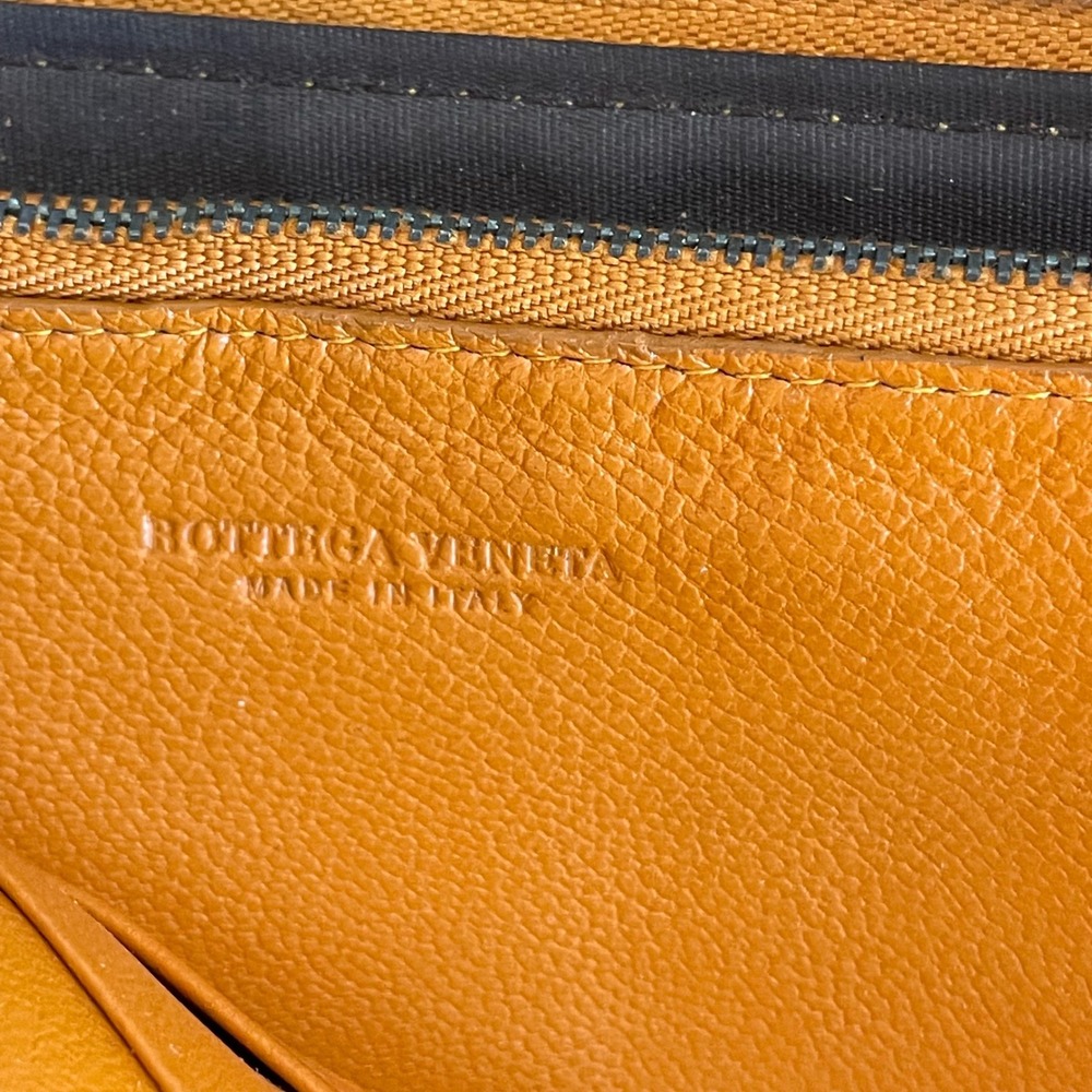 Bottega Veneta Intrecciato Weave Zip Around Leather Wallet Orange 203808 VH0G1 - Picture 12 of 13